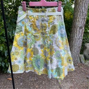 J Crew cotton lined sunflower skirt